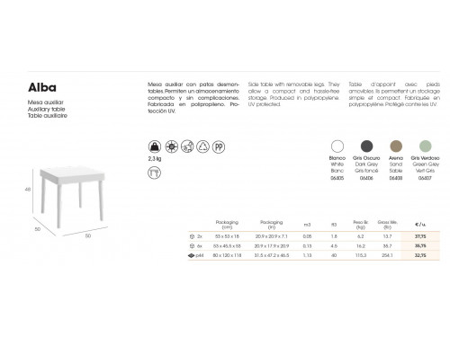 MESA AUXILIAR MOD. ALBA