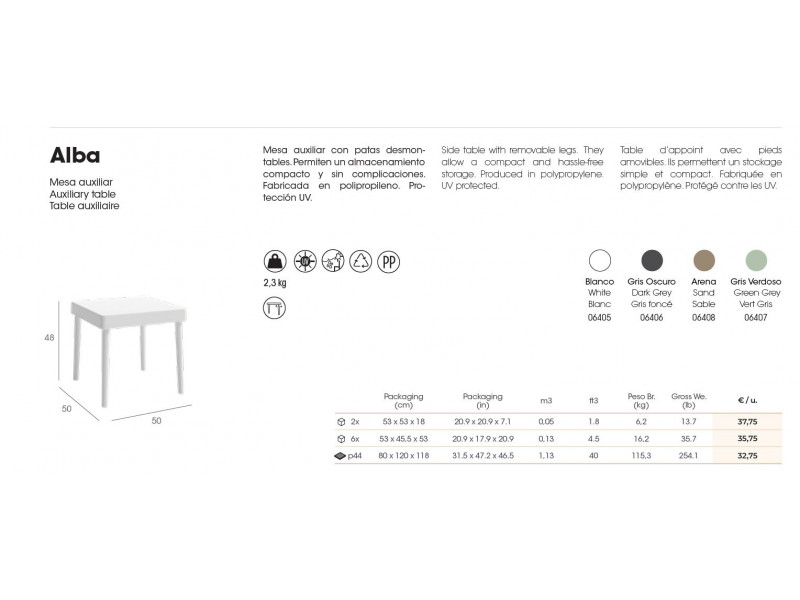 MESA AUXILIAR MOD. ALBA